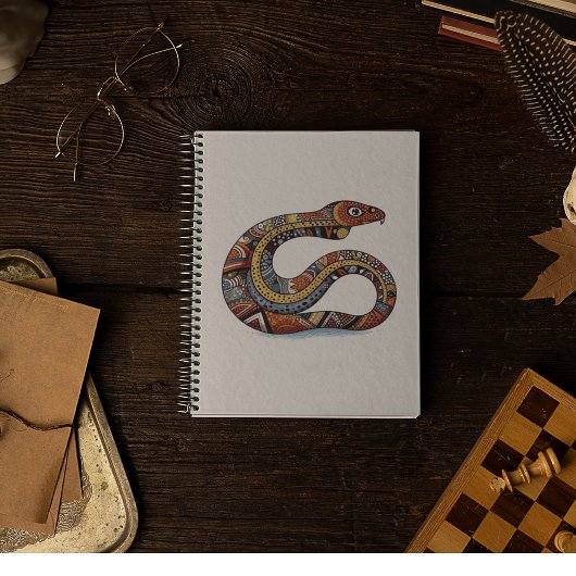 カラフル元スタイル絵画のヘビ ノートブック