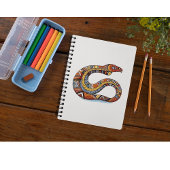 カラフル元スタイル絵画のヘビ ノートブック