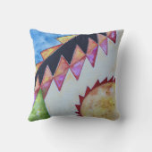 カラフル先住民アメリカンバスケットデザイン枕 クッション (裏面)