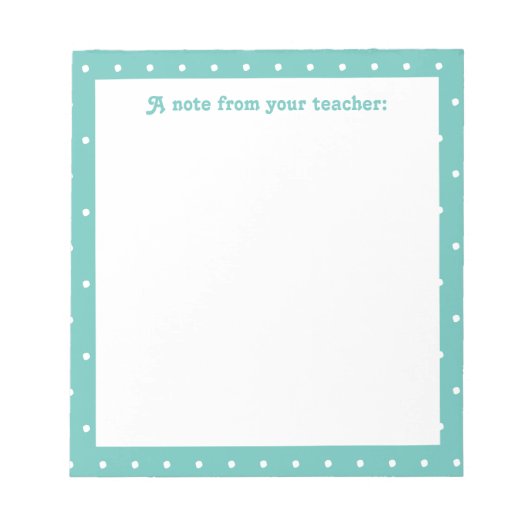 カラフル先生のドットパターン注記 ノートパッド (正面)