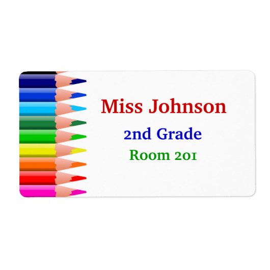 カラフル先生の名前タグ ラベル (正面)