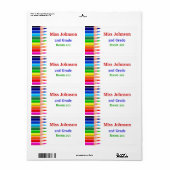 カラフル先生の名前タグ ラベル (フルシート)