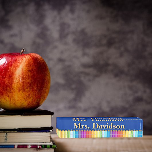 カラフル先生カスタム机用ネームプレート デスクネームプレート