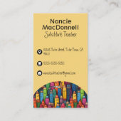 カラフル先生チューリンクレヨン模様 名刺 (裏面)