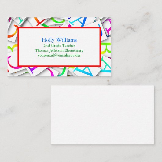 カラフル先生名刺 名刺 (正面/裏面)