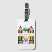 カラフル先生名鉛筆の漫画 ラゲッジタグ (正面縦)