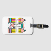 カラフル先生名鉛筆の漫画 ラゲッジタグ (正面横)