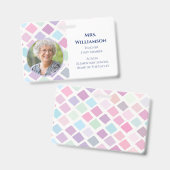 カラフル先生教育スタッフの写真ID バッジ (正面＆裏面)