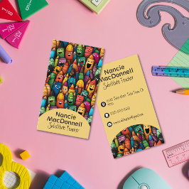 カラフル先生教育漫画ペンパターン 名刺