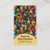 カラフル先生教育漫画ペンパターン 名刺 (正面)