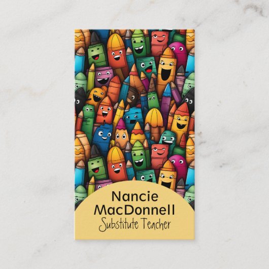 カラフル先生教育漫画ペンパターン 名刺 (正面)