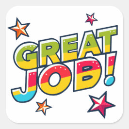 カラフル先生素晴らし/教室用のジョブシール スクエアシール