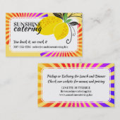 カラフル光線レモンシェフのケイタリングビジネスカード 名刺 (正面/裏面)