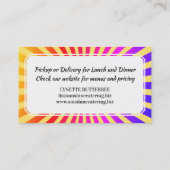 カラフル光線レモンシェフのケイタリングビジネスカード 名刺 (裏面)