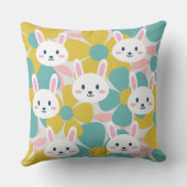 カラフル兎と花の枕子供へ室 クッション (裏面)
