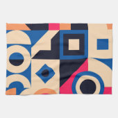 カラフル円の幾何学的パターン キッチンタオル (横)