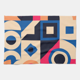 カラフル円の幾何学的パターン キッチンタオル