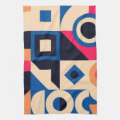 カラフル円の幾何学的パターン キッチンタオル (縦)