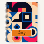 カラフル円の幾何学的パターン ノートブック (正面)