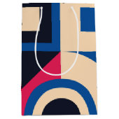 カラフル円の幾何学的パターン ミディアムペーパーバッグ (正面)