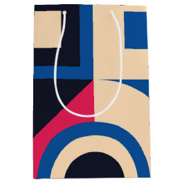 カラフル円の幾何学的パターン ミディアムペーパーバッグ