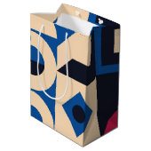 カラフル円の幾何学的パターン ミディアムペーパーバッグ (裏面アングル)