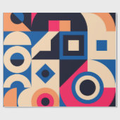 カラフル円の幾何学的パターン ラッピングペーパー (フラット)