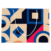 カラフル円の幾何学的パターン ラージペーパーバッグ (裏面)