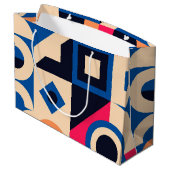 カラフル円の幾何学的パターン ラージペーパーバッグ (裏面アングル)