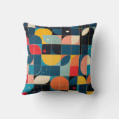 カラフル円の形状の変化のグリッド クッション (裏面)