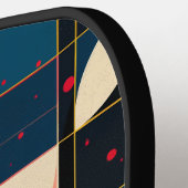 カラフル円の形状の変化のグリッド ピックルボールラケット (左詳細)