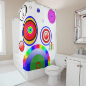 カラフル円形盛り合わせサークルシャワーカーテン シャワーカーテン (インサイチュ)