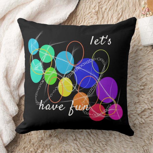 カラフル円 クッション (ブランケット)