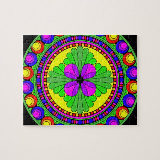 カラフル円 ジグソーパズル (横)