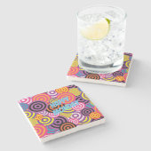 カラフル円 ストーンコースター (横)