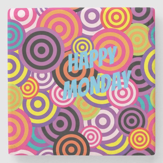 カラフル円 ストーンコースター (正面)