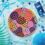 カラフル円 ペーパープレート (パーティー)