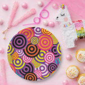 カラフル円 ペーパープレート (パーティー)