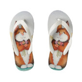 カラフル写真の可愛い茶色のウサギ キッズビーチサンダル (フットベッド)