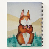 カラフル写真の可愛い茶色のウサギ ノートブック (裏面)