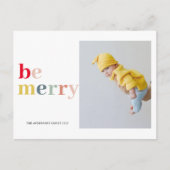 カラフル写真メリーを撮る |ハッピーホリデー ポストカード (正面)