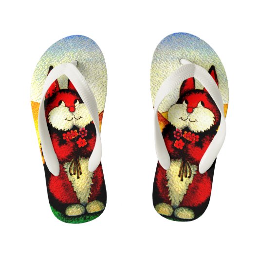 カラフル写真 キッズビーチサンダル (フットベッド)