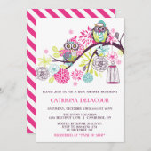 カラフル冬フールフローラベビーシャワー招待状 招待状 (正面/裏面)