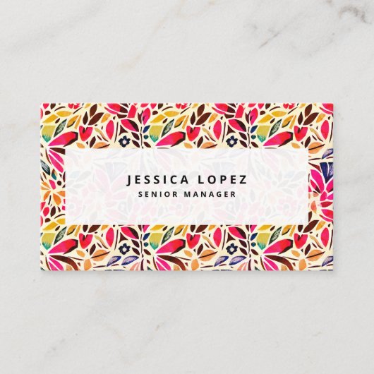 カラフル切り出しフローラプロフェッショナル名刺 名刺 (正面)