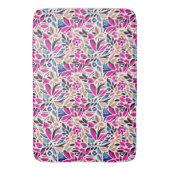 カラフル切り出し植物模様 バスマット (正面縦)