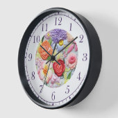 カラフル刺フェイク縫フローラスタイリッシュ女性 壁時計 (傾斜)