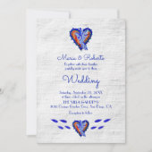 カラフル刺素朴しゅうアート結婚メキシコ 招待状 (正面)