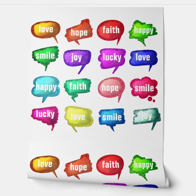 カラフル前向き考え文字 壁紙 (ほどく)