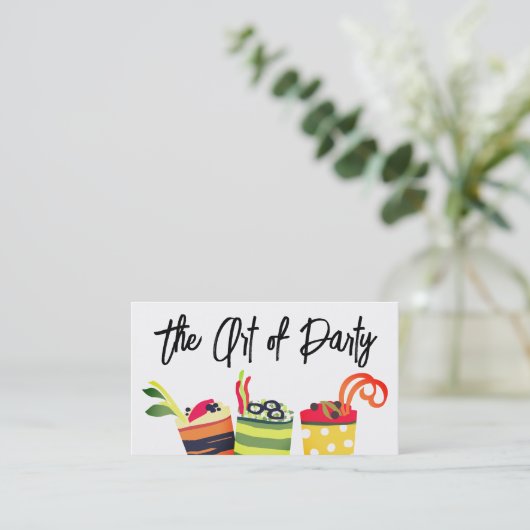 カラフル前菜シェフケータリング名刺… 名刺 (スタンド正面)