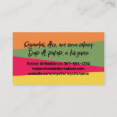 カラフル前菜シェフケータリング名刺… 名刺 (裏面)